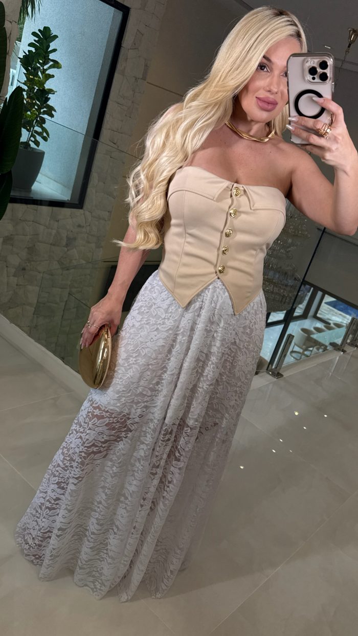 saia renda flora 2255 branco, Único saia renda flora 2255 branco, Único