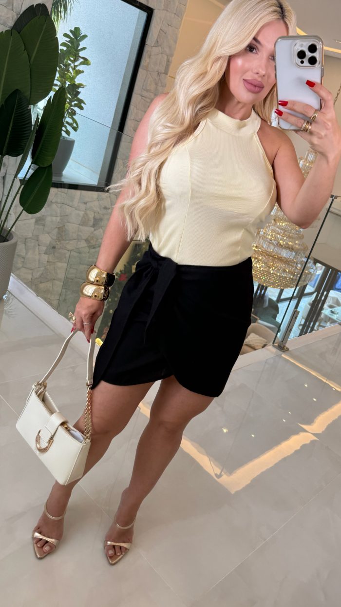 saia envelope de linho curta 2323 saia envelope de linho curta 2323