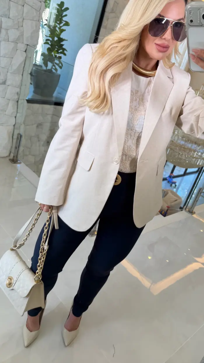 blazer de linho forrado joyce 2880 blazer de linho forrado joyce 2880