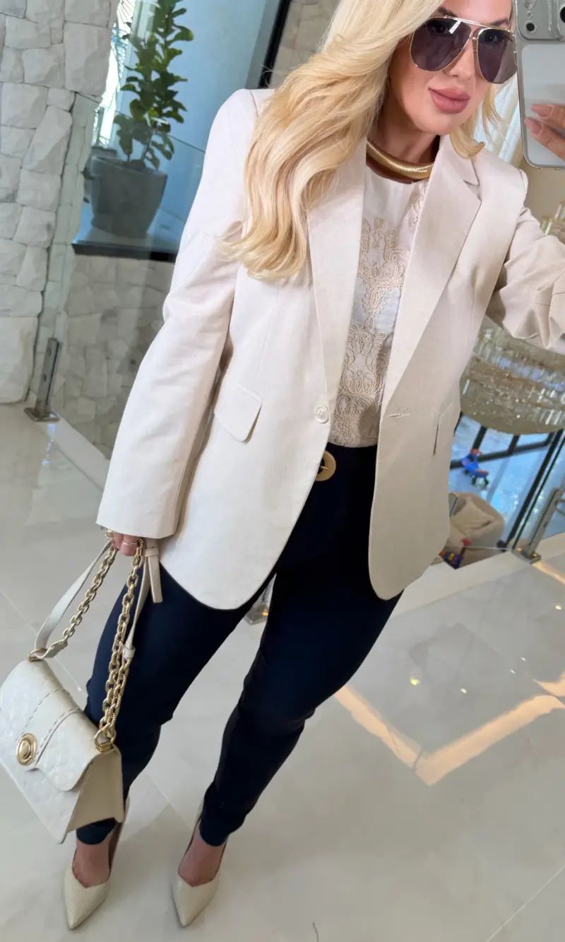 blazer de linho forrado joyce 2880