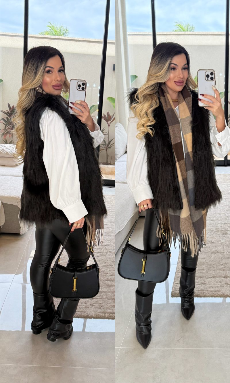 casaco teddy c/capuz e forro michele 2909