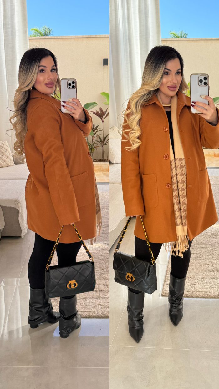 casaco lã batida c/gola e botões ana carla 2927 casaco lã batida c/gola e botões ana carla 2927