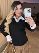 blusa lanzinha c/ detalhe camisa valeria 2917