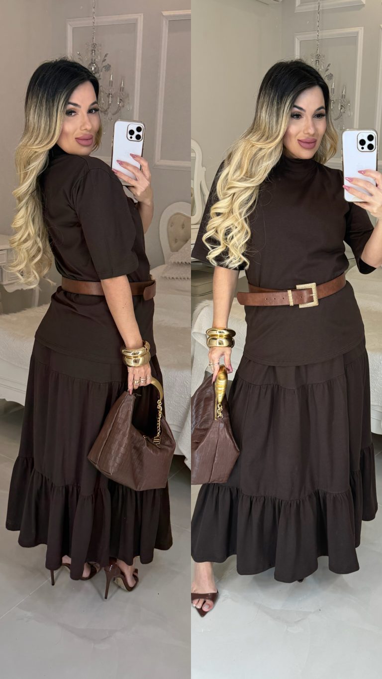 vestido moletim c/cinto fivela bruna 2842