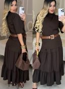 vestido moletim c/cinto fivela bruna 2842