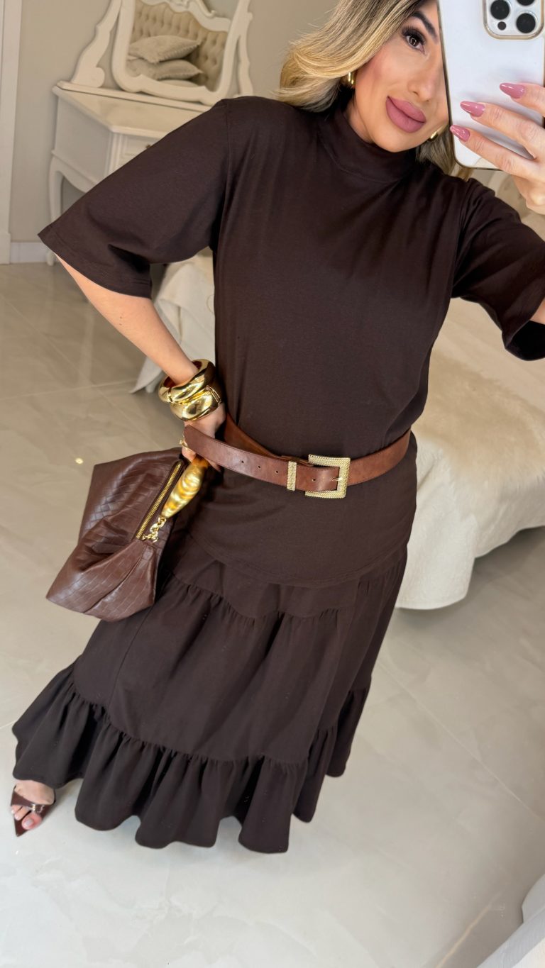 vestido moletim c/cinto fivela bruna 2842 vestido moletim c/cinto fivela bruna 2842