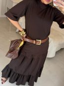 vestido moletim c/cinto fivela bruna 2842