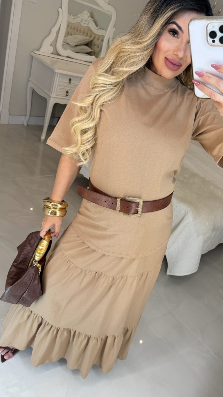 vestido moletim c/cinto fivela bruna 2842 vestido moletim c/cinto fivela bruna 2842