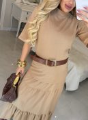 vestido moletim c/cinto fivela bruna 2842