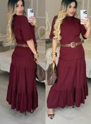 vestido moletim c/cinto fivela bruna 2842