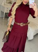 vestido moletim c/cinto fivela bruna 2842