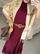 vestido moletim c/cinto fivela bruna 2842