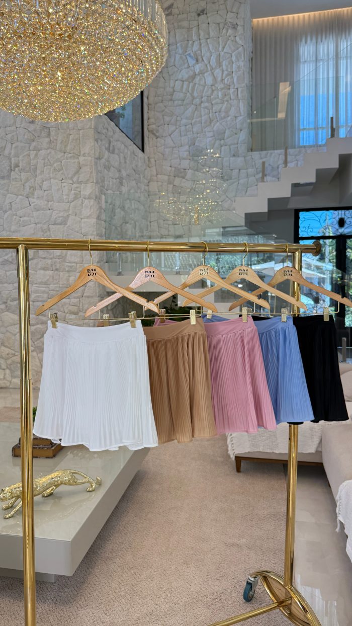 short saia plissada pérola 3050 short saia plissada pérola 3050