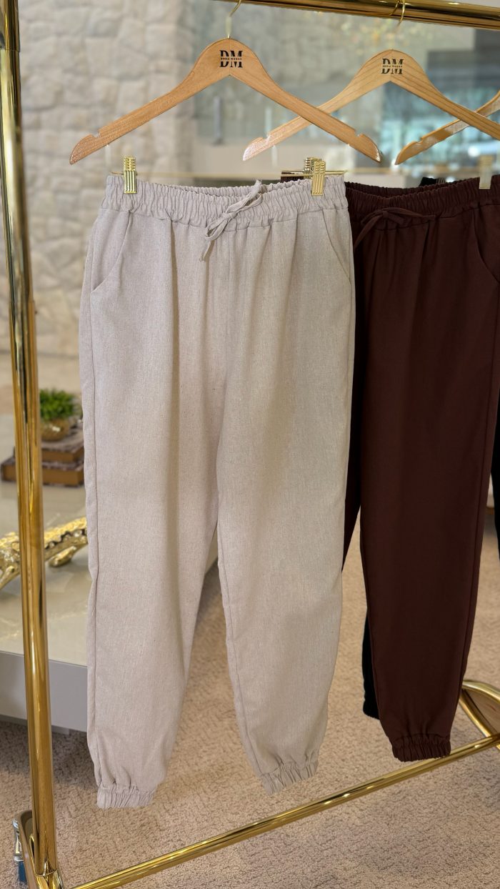 calça jogger de linho 052 calça jogger de linho 052