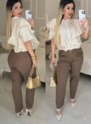 blusa de linho c/babado 2992