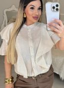 blusa de linho c/babado 2992