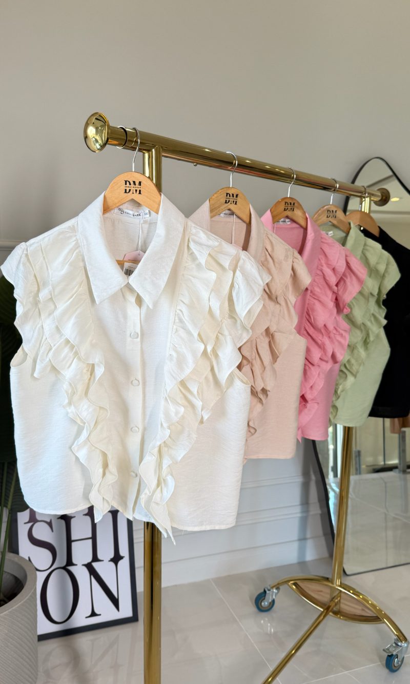 blusa babado na manga rose 3025