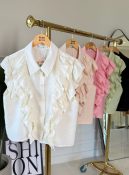 blusa babado na manga rose 3025