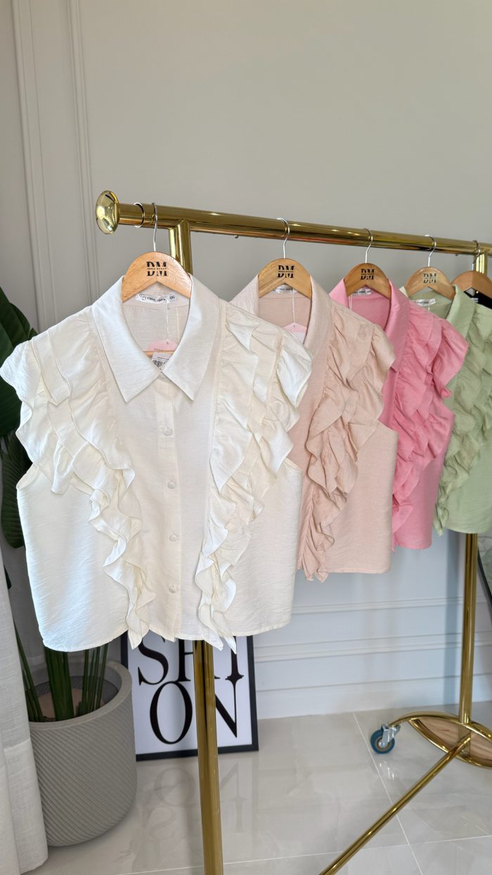 blusa babado na manga rose 3025 blusa babado na manga rose 3025