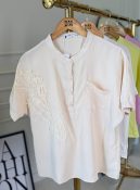 blusa bordada c/botões monica 3027