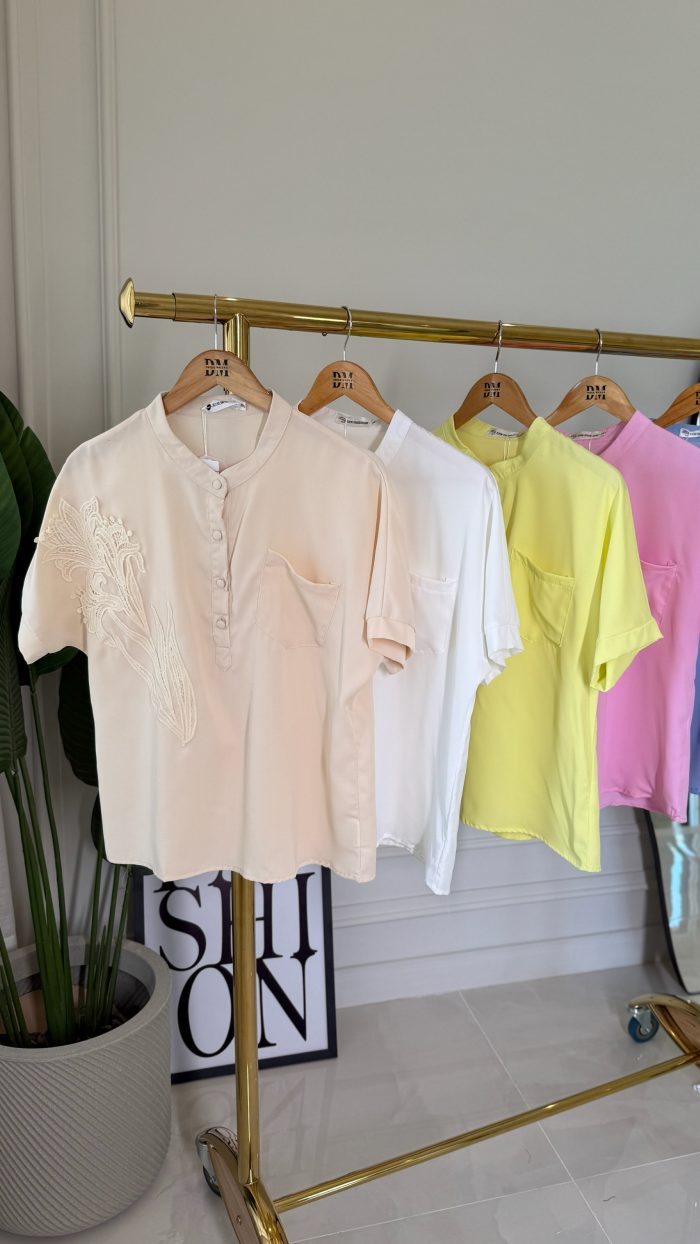 blusa bordada c/botões monica 3027 blusa bordada c/botões monica 3027