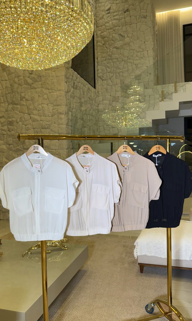 Cropped C/Bolso e Ziper - 3024