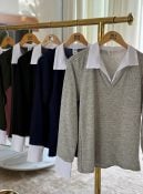 blusa lanzinha c/ detalhe camisa valeria 2917