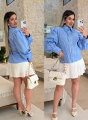 short saia plissada pérola 3050