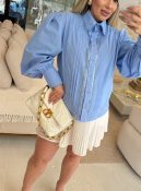 short saia plissada pérola 3050