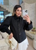 short saia plissada pérola 3050