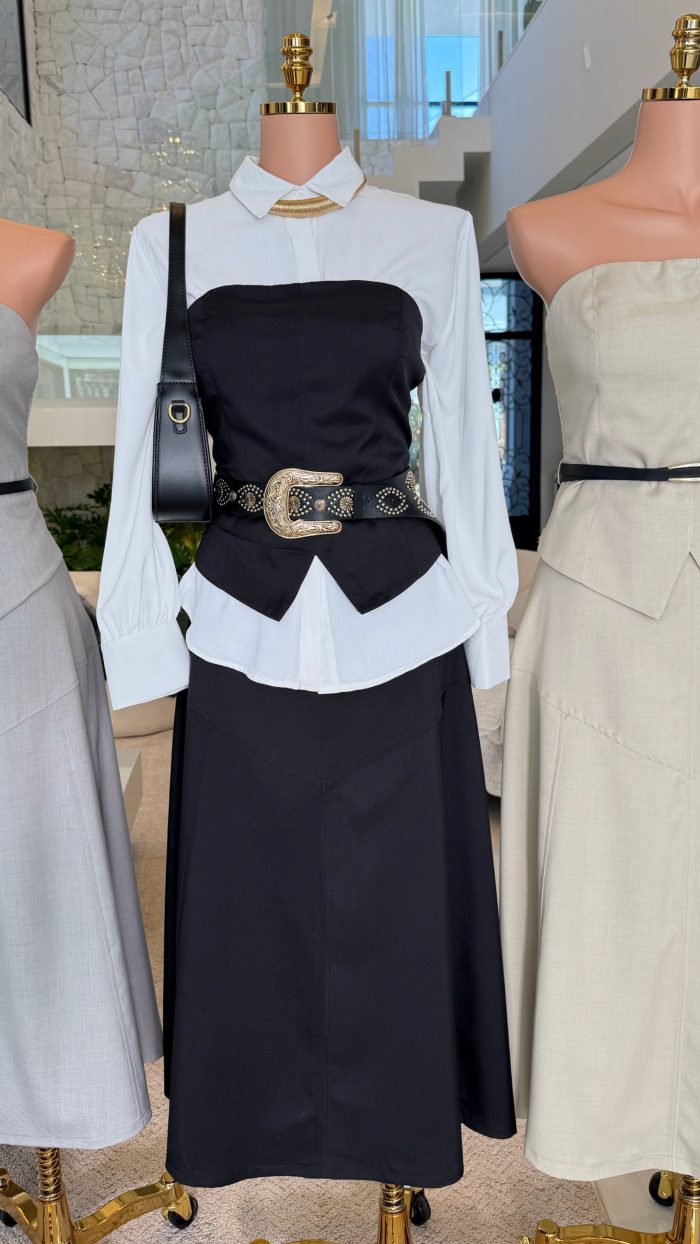 conjunto tomara que caia c/saia evase 3079 conjunto tomara que caia c/saia evase 3079