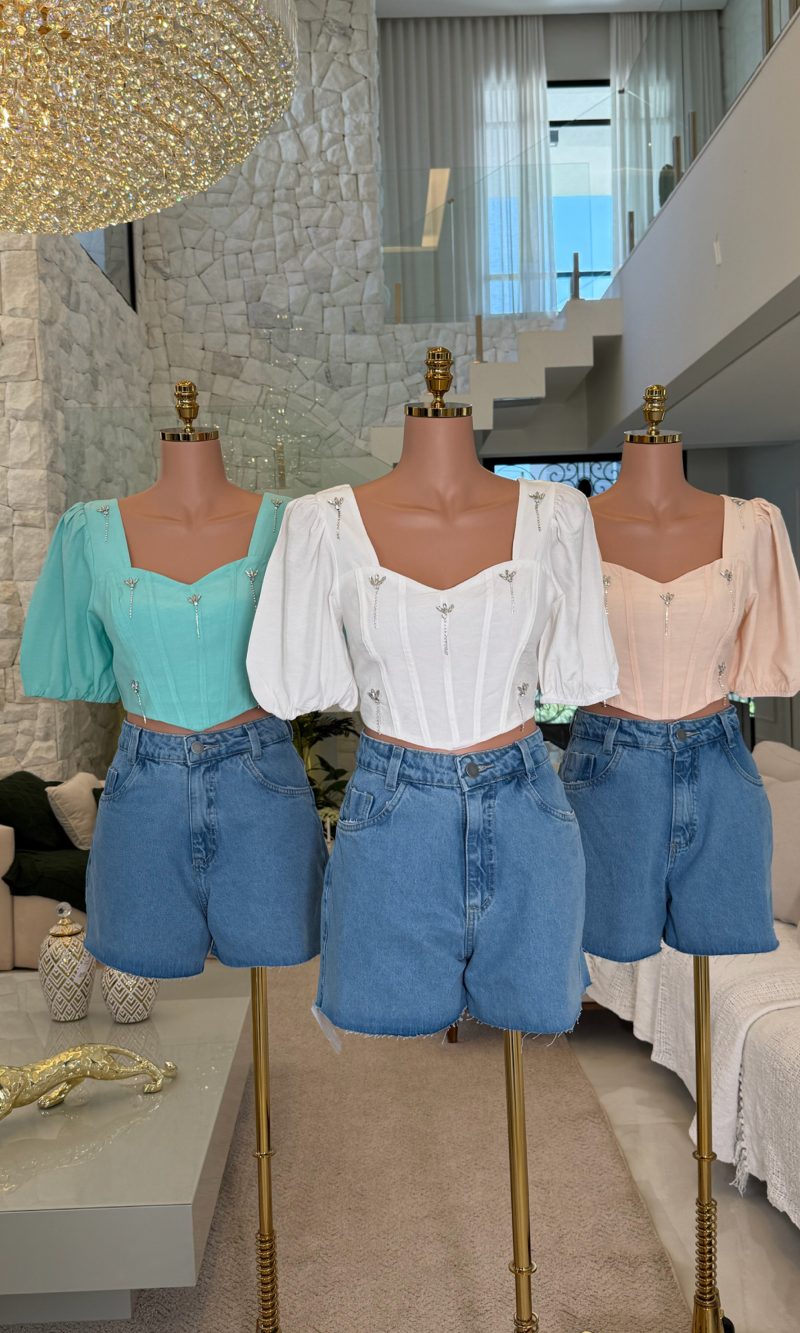 Blusa Luxo C/Strass Bruna - 3073