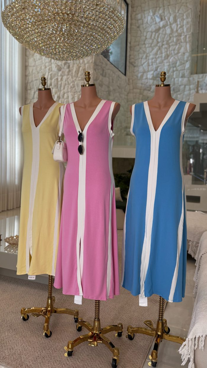 vestido malha listrado luciana 2350 vestido malha listrado luciana 2350