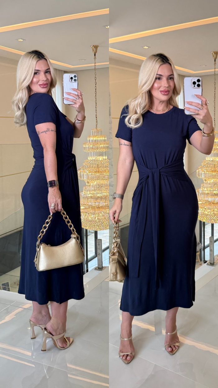 vestido malha nó 3238 azul turquesa vestido malha nó 3238 azul turquesa