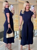 vestido malha nó 3238 azul turquesa