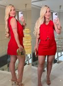 conjunto short/saia alfaiataria c/colete 3132