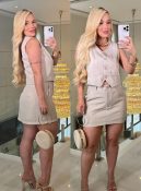 conjunto short/saia alfaiataria c/colete 3132