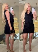 conjunto short/saia alfaiataria c/colete 3132