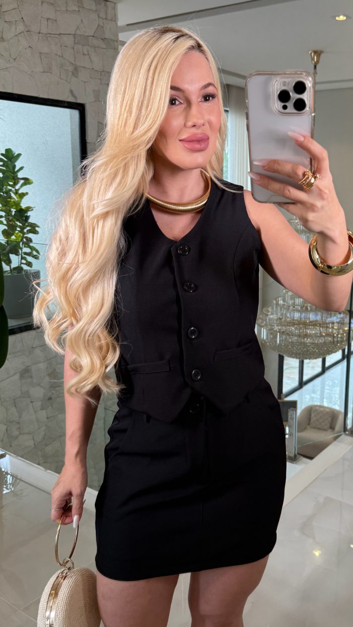 conjunto short/saia alfaiataria c/colete 3132 conjunto short/saia alfaiataria c/colete 3132