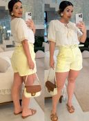 blusa bordada c/detalhe amarração 3104