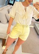 blusa bordada c/detalhe amarração 3104