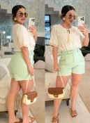 blusa bordada c/detalhe amarração 3104