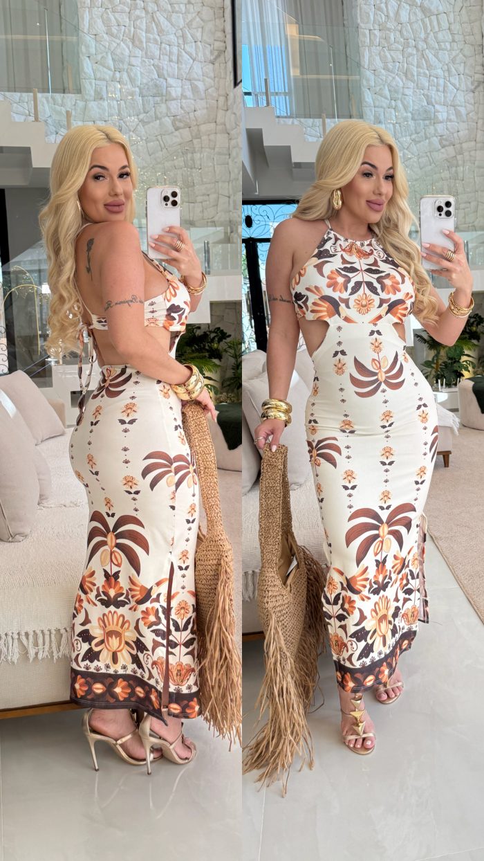 vestido estampado c/detalhe de amarrar 3135 vestido estampado c/detalhe de amarrar 3135