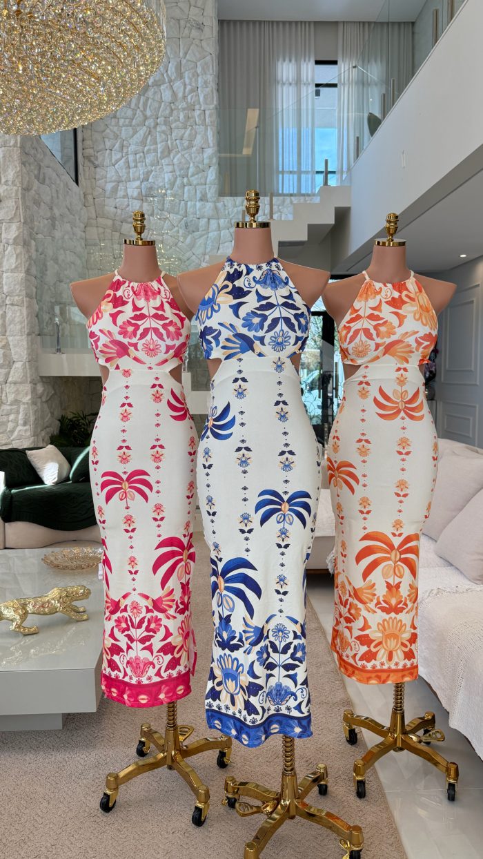 vestido estampado c/detalhe de amarrar 3135 vestido estampado c/detalhe de amarrar 3135