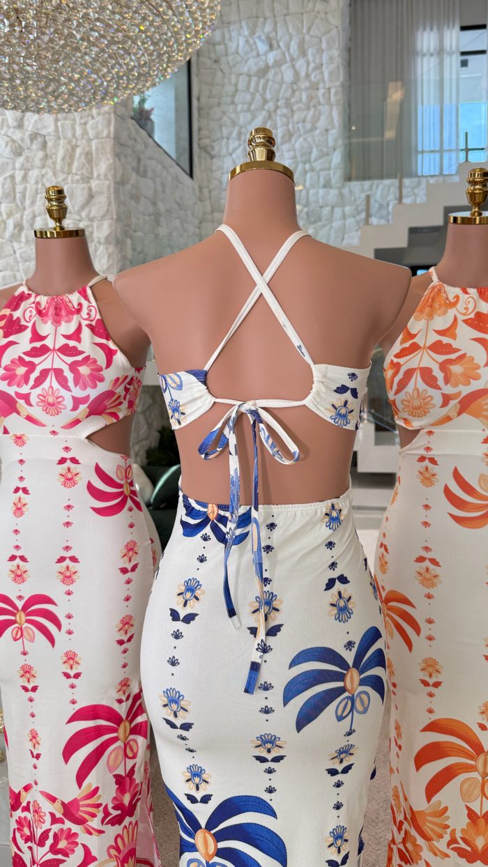 vestido estampado c/detalhe de amarrar 3135 vestido estampado c/detalhe de amarrar 3135