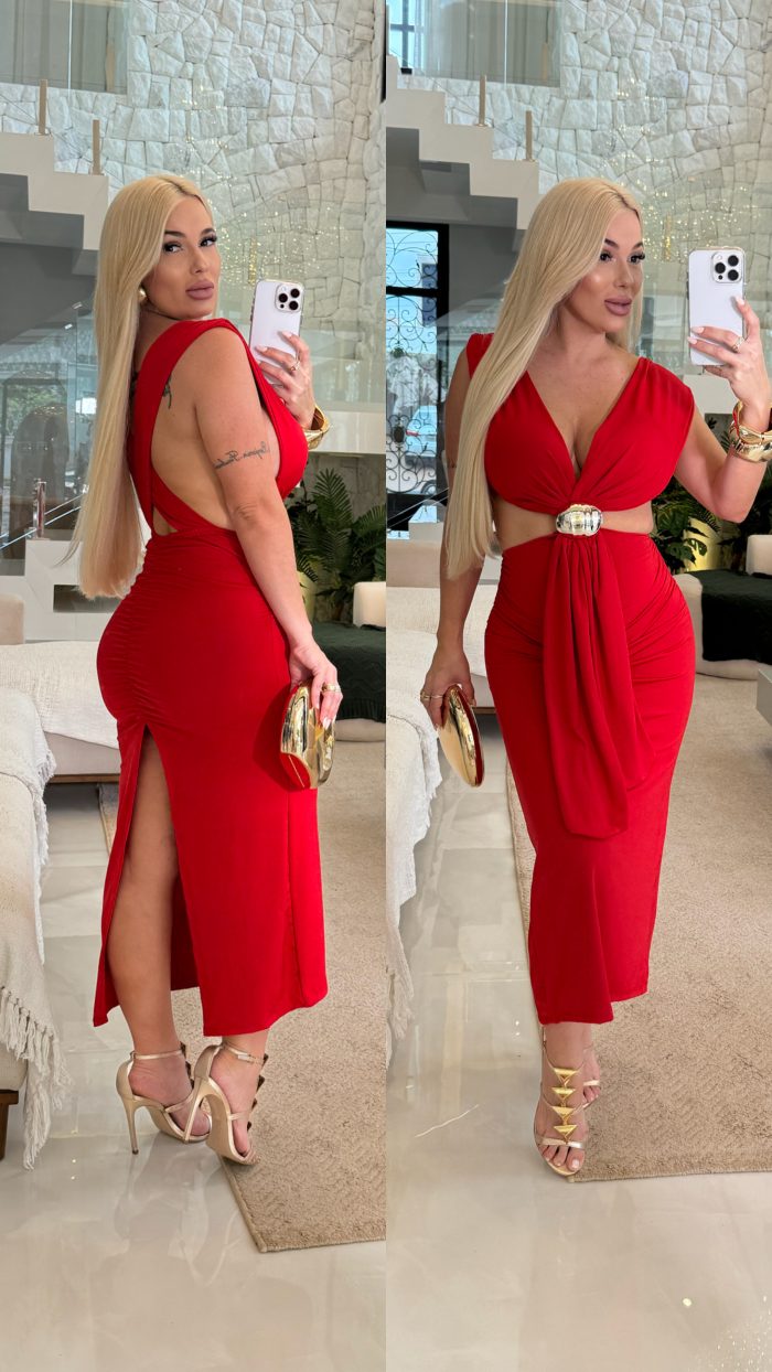 vestido justo c/detalhe metal 3167