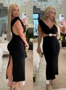 vestido justo c/detalhe metal 3167