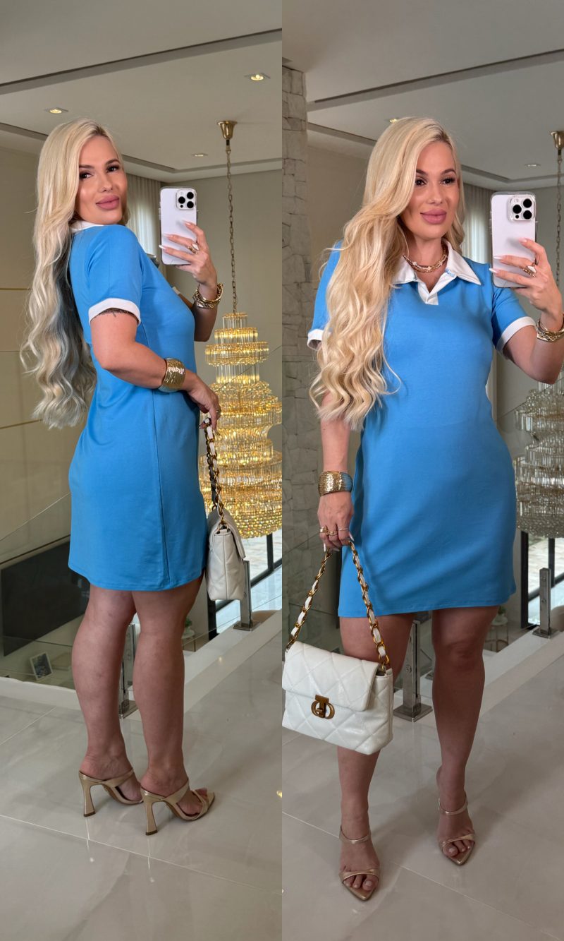 vestido curto c/gola polo 3269