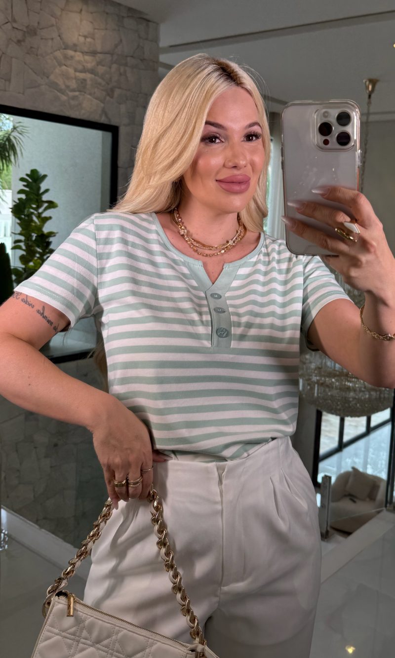 blusa listrada c/botões 3277