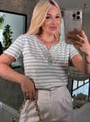 blusa listrada c/botões 3277